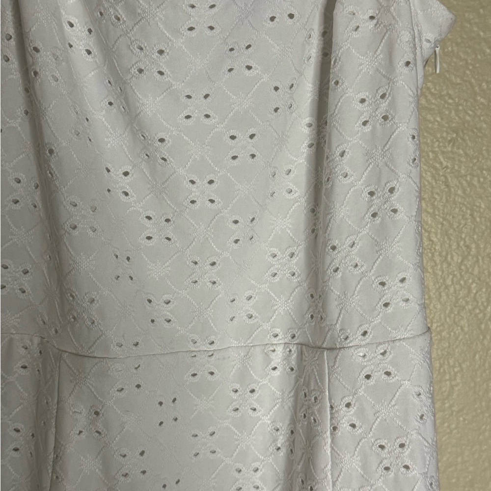 Bar III White Eyelet Ruffle Hem Midi Sundress – Sleeveless – Size M - Picture 3 of 5